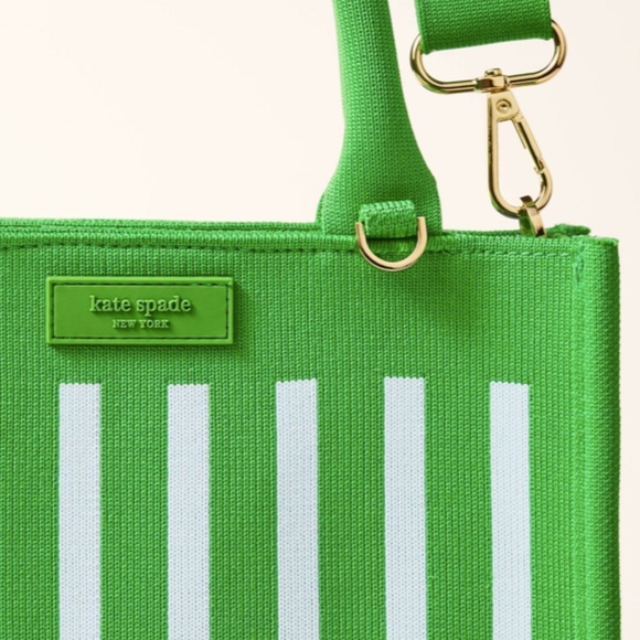 Kate Spade x Target Green Striped Knit Crossbody Tote Bag - NEW w/tags - Picture 4 of 7